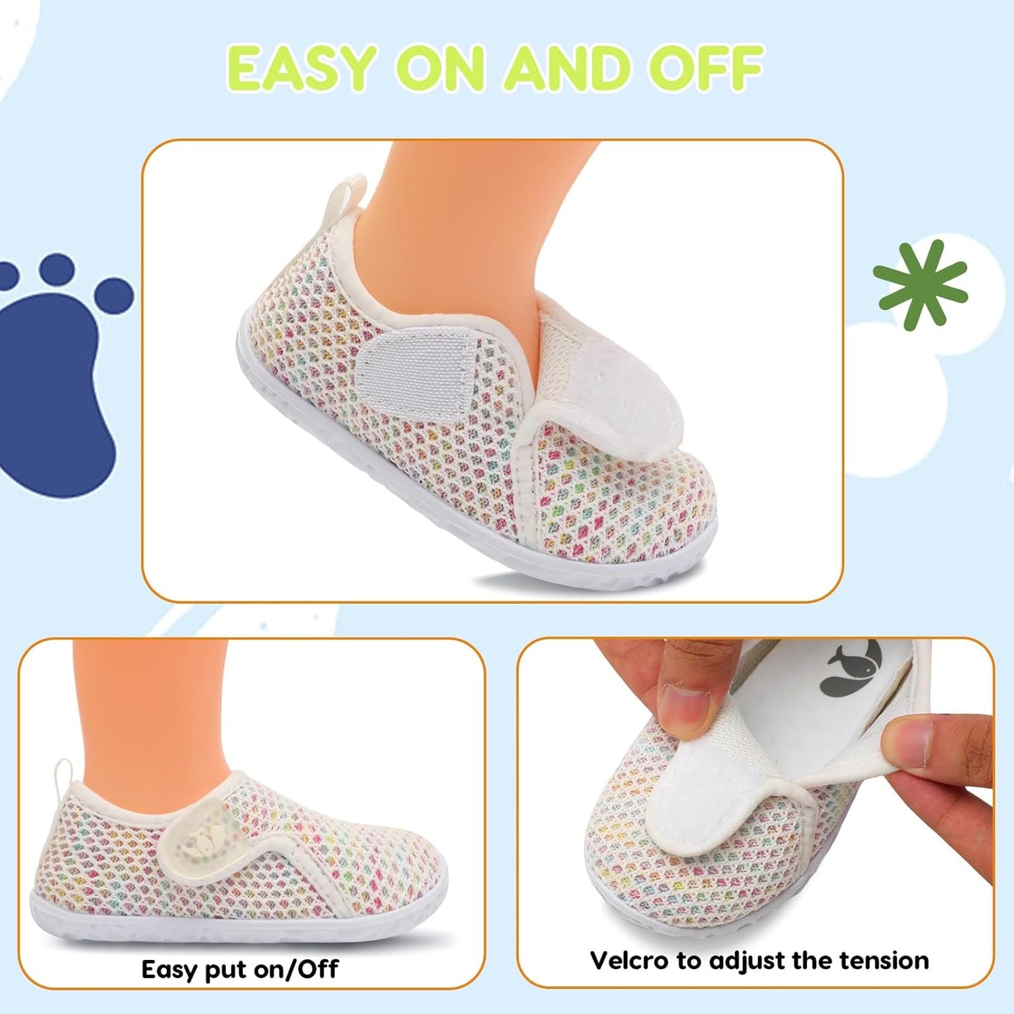 FEETCITY Baby Boys Girls First Walking Shoes Infant Sneakers Crib Shoes Breathable Lightweight Slip On Shoes
