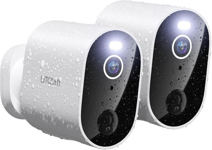 litokam Security Cameras Wireless Outdoor, 2K Battery Powered Outdoor Camera Wireless with Full Color Night Vision, PIR Motion Detection, 2.4G WiFi Home Indoor Camera with IP65 Waterproof, 2-Way Talk