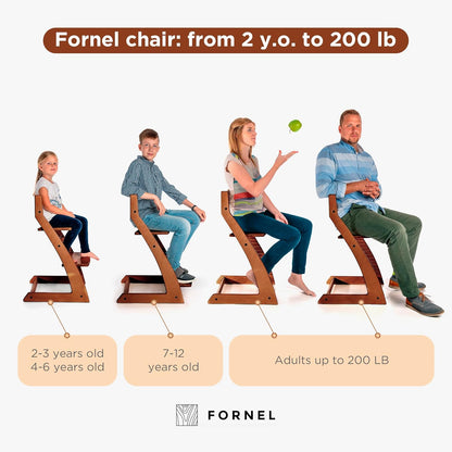 FORNEL Adjustable Wooden High Chair for Babies, Toddlers & Kids | The Grow-with-Me Chair from 6