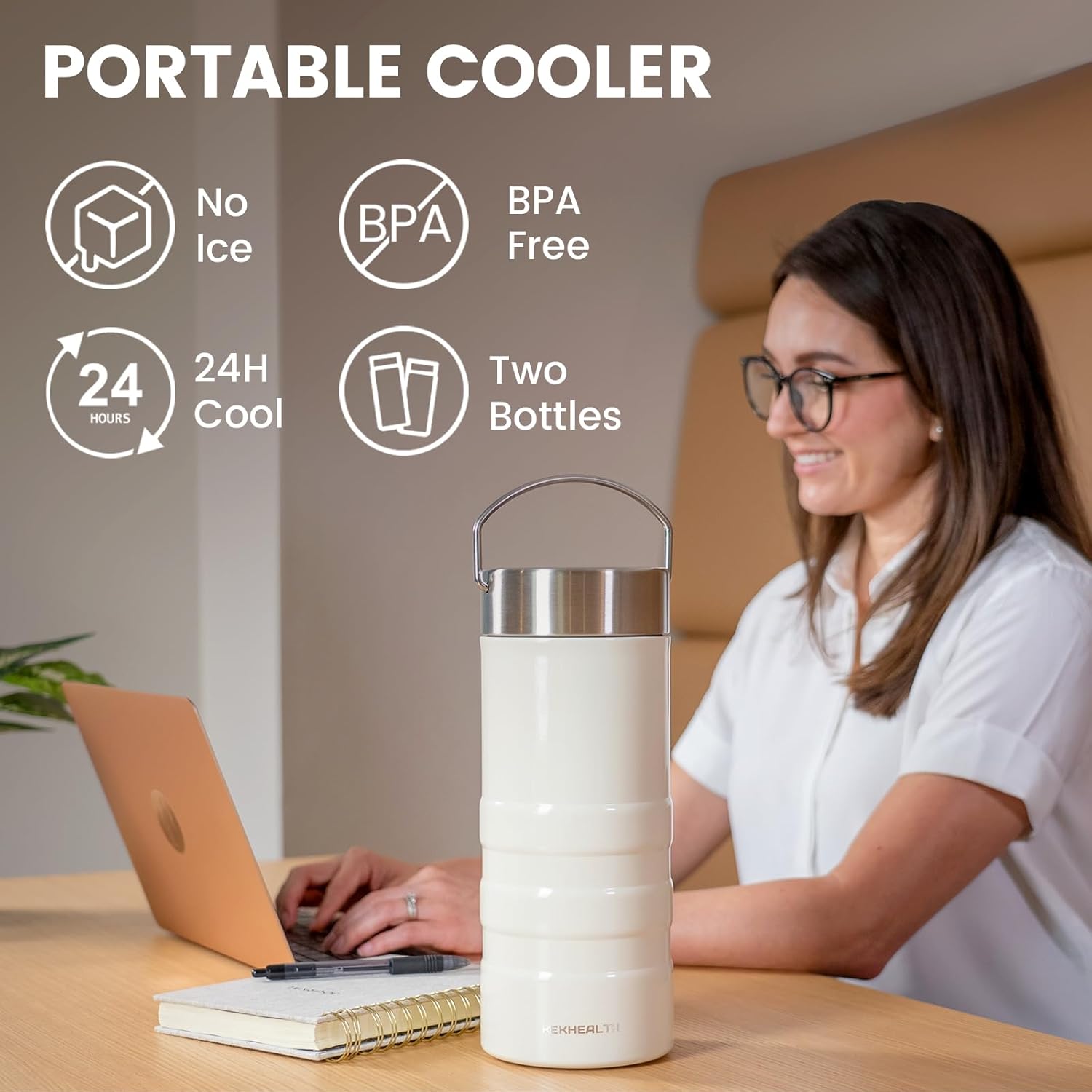 22oz Breast Milk Cooler for Work and Travel, 24 Hours All-Day Cooling, Large Capacity Portable