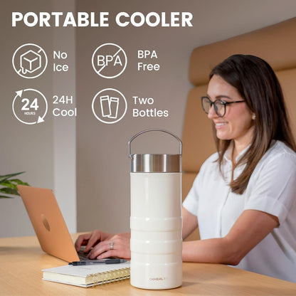 22oz Breast Milk Cooler for Work and Travel, 24 Hours All-Day Cooling, Large Capacity Portable