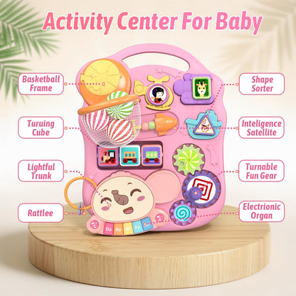 QDRAGON 3 in 1 Baby Walker and Activity Center for Girl 12-18 Months, Pink