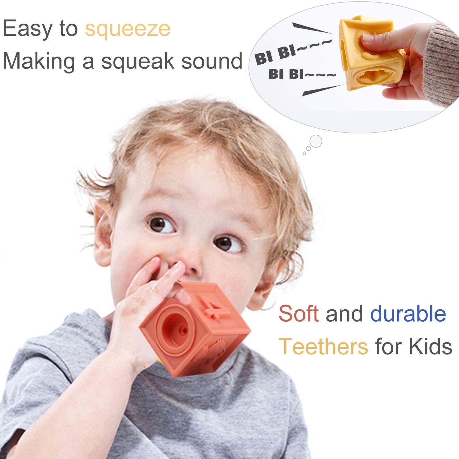 Mini Tudou Baby Blocks Toys, Soft Building Blocks for Babies 6-12 Months