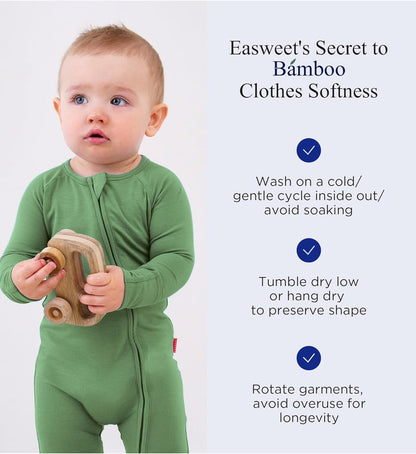 Baby One-Piece Romper Footless Bamboo Viscose Pajamas Sleepers for Baby Boys and Girls