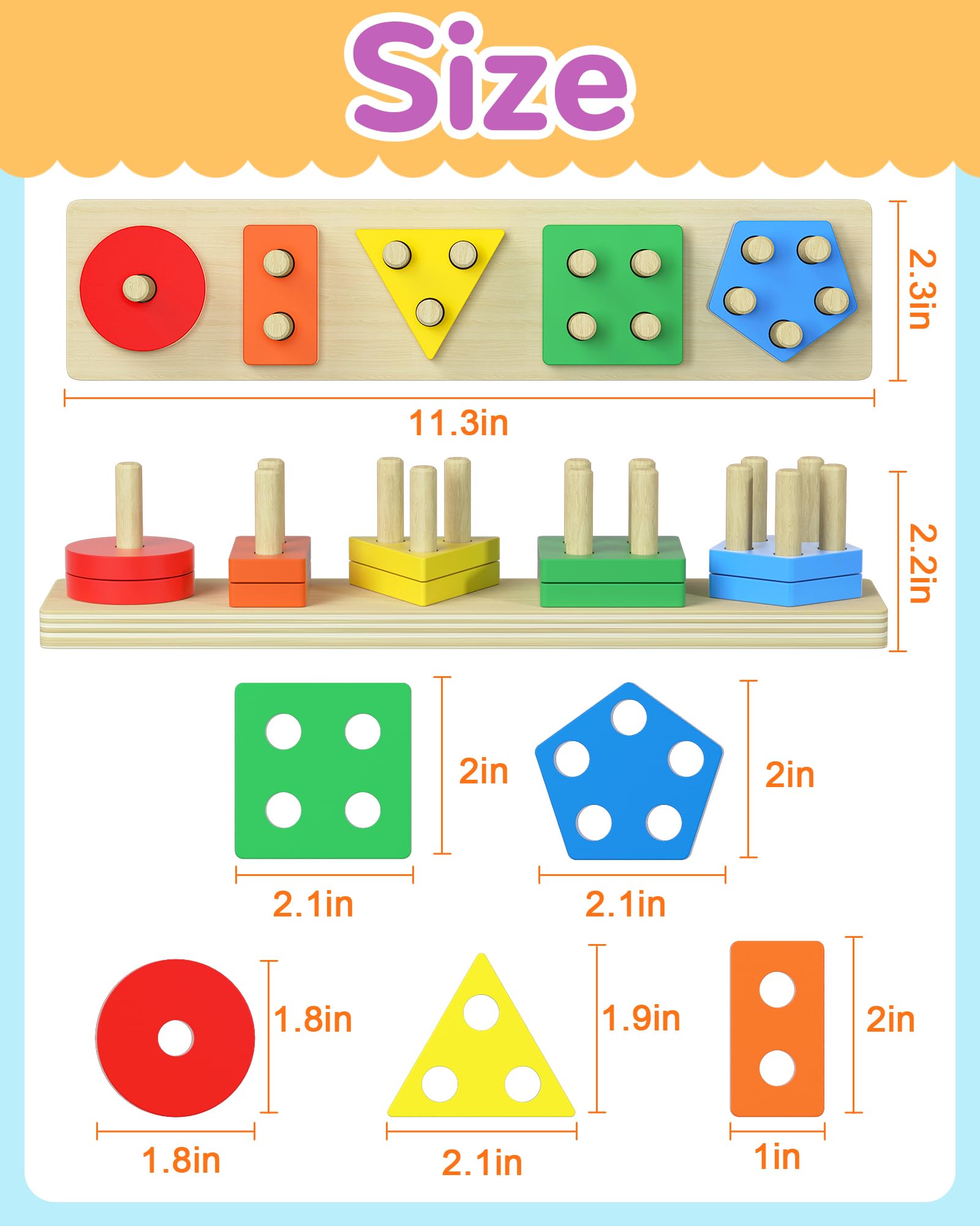 Montessori Toys for 1 2 3 Year Old Boy Girl, Toddler Learning Toys Gifts