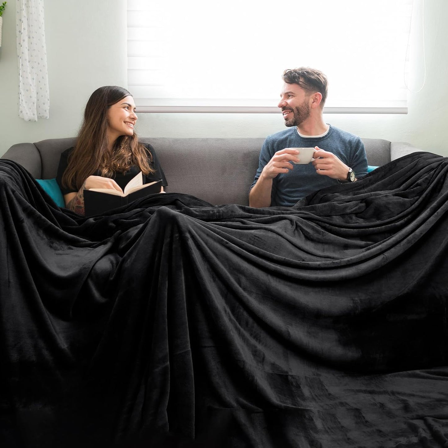 PHF Oversized King Fleece Blanket 120"x120", No Shed No Pilling Big Soft Blanket, Extra Large 10'x