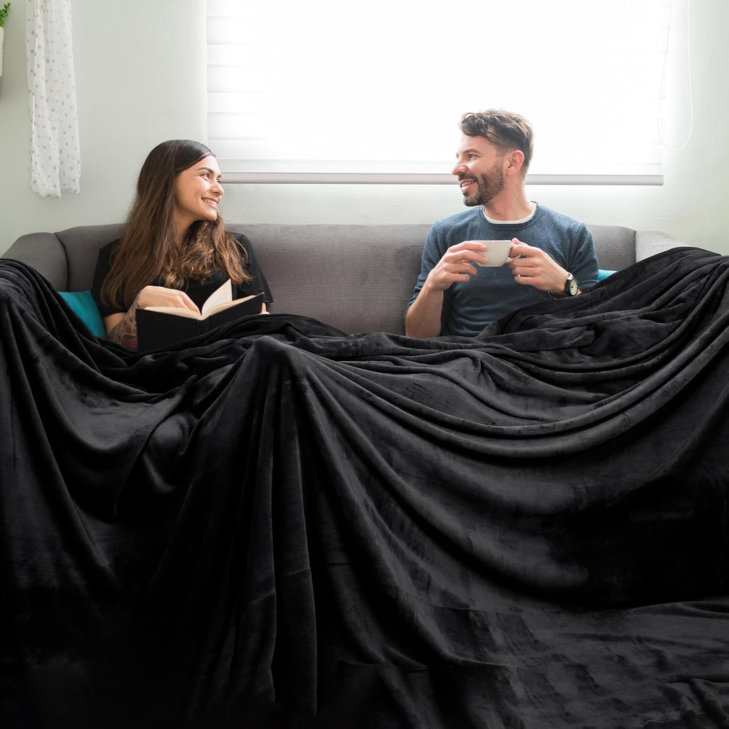 PHF Oversized King Fleece Blanket 120"x120", No Shed No Pilling Big Soft Blanket, Extra Large 10'x