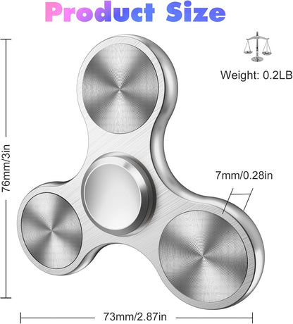 Fidget Spinners Toy, 3-8 Min Spins Time Stainless Steel Bearing Metal Fidget Spinner, EDC ADHD Stress Anxiety Relieves Fidgets Finger Toys, Novelty Toy for Kids and Adults