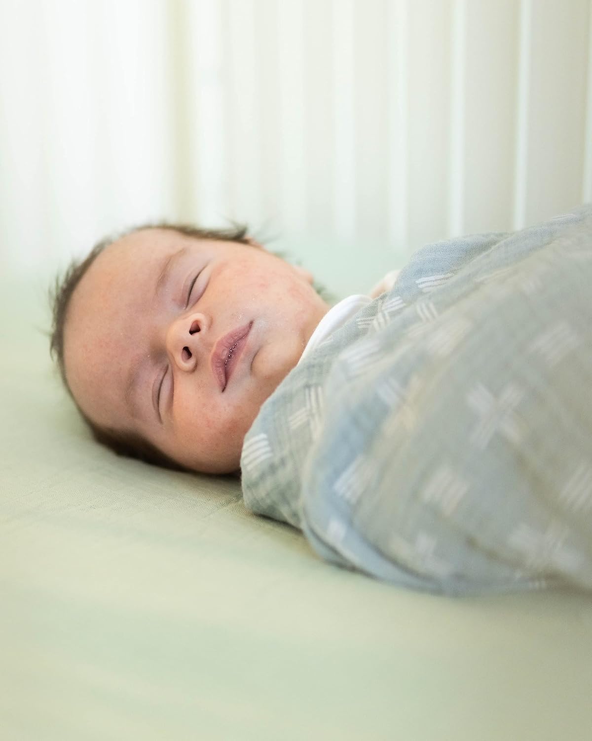 Crane Baby Fitted Sheet, Soft Cotton Fitted Sheet for Cribs and Nurseries, Evergreen, 28”w x 52”h x