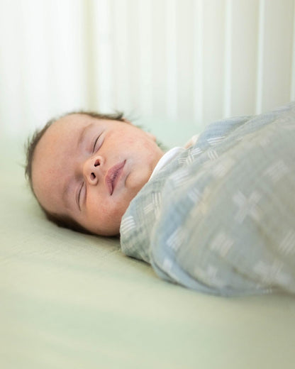 Crane Baby Fitted Sheet, Soft Cotton Fitted Sheet for Cribs and Nurseries, Evergreen, 28”w x 52”h x