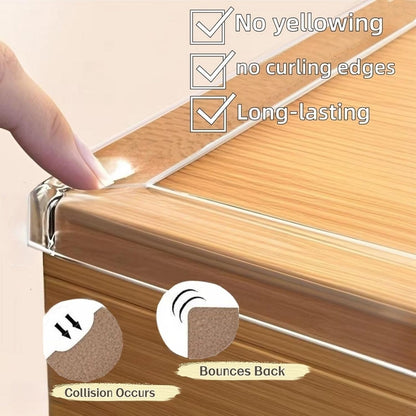 Clear Self Adhesive Edge,1.18in Width x118.2in Length,(3cmx3m) Self-Adhesive Table Edge Guard,Sharp Edge Wrap Cover Tape，Furniture Corner Protectors (thk: 2mm)