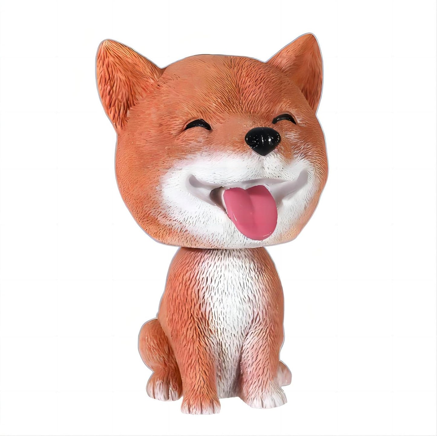 Resin Bobbing Head Dog Figurines Mini Bobblehead Puppy for Home Office Desk Car Dashboards Decor Ornaments (Shibainu)