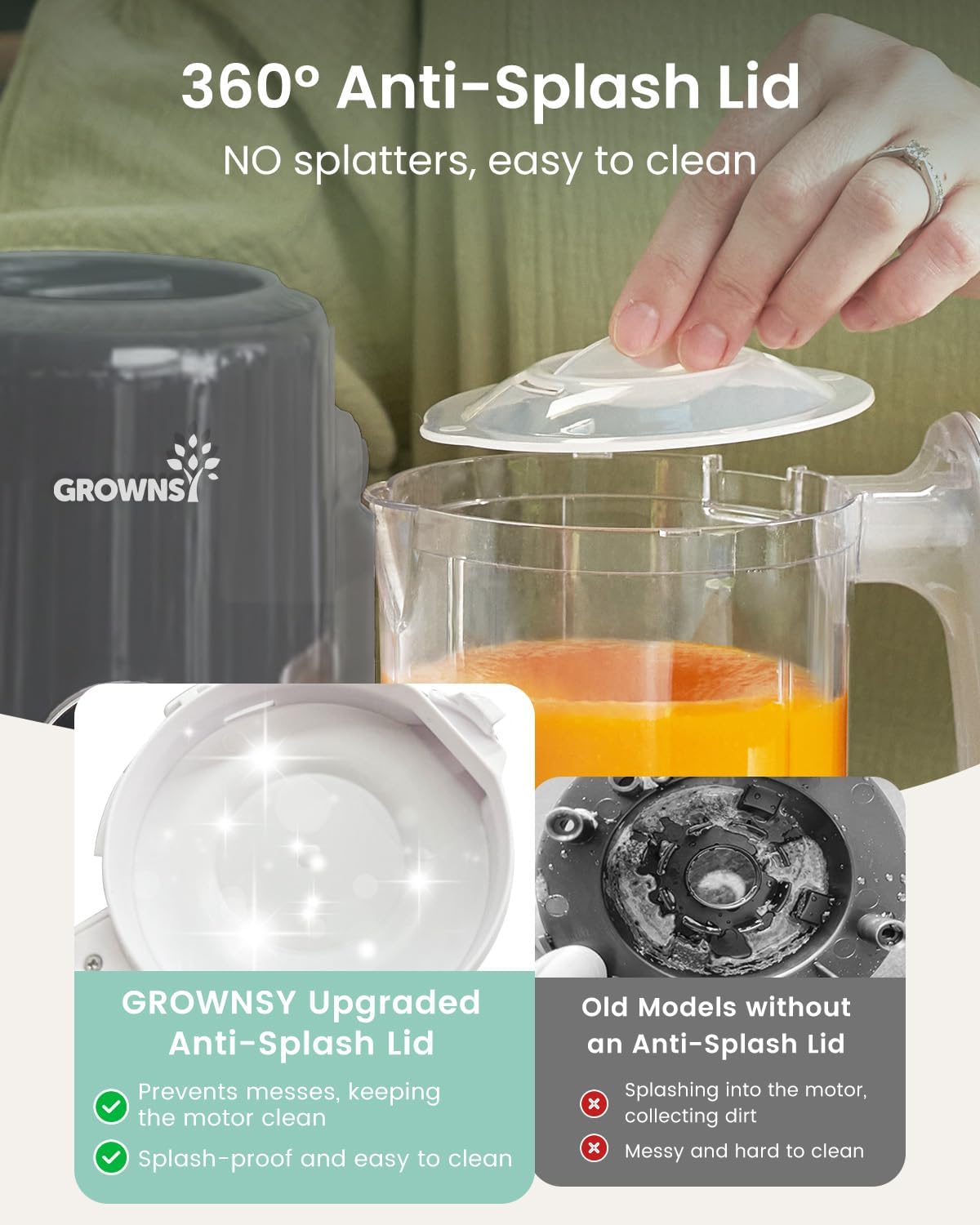 GROWNSY Baby Food Maker with Steam Basket, One Step Baby Food Processor Steamer Puree Blender