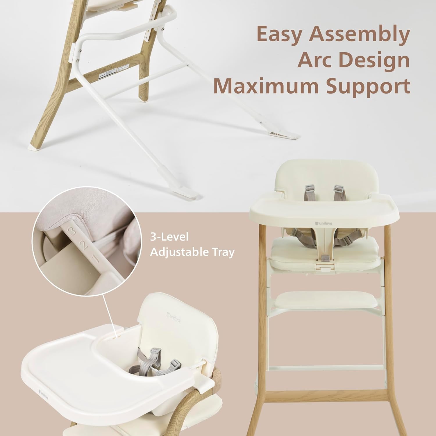 Unilove Grow with Me 2-in-1 Baby High Chair – Adjustable Toddler Chair with Baby Set, Removable
