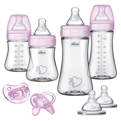 Chicco Duo Newborn Hybrid Baby Bottle Starter Gift Set with Invinci-Glass Inside and Plastic