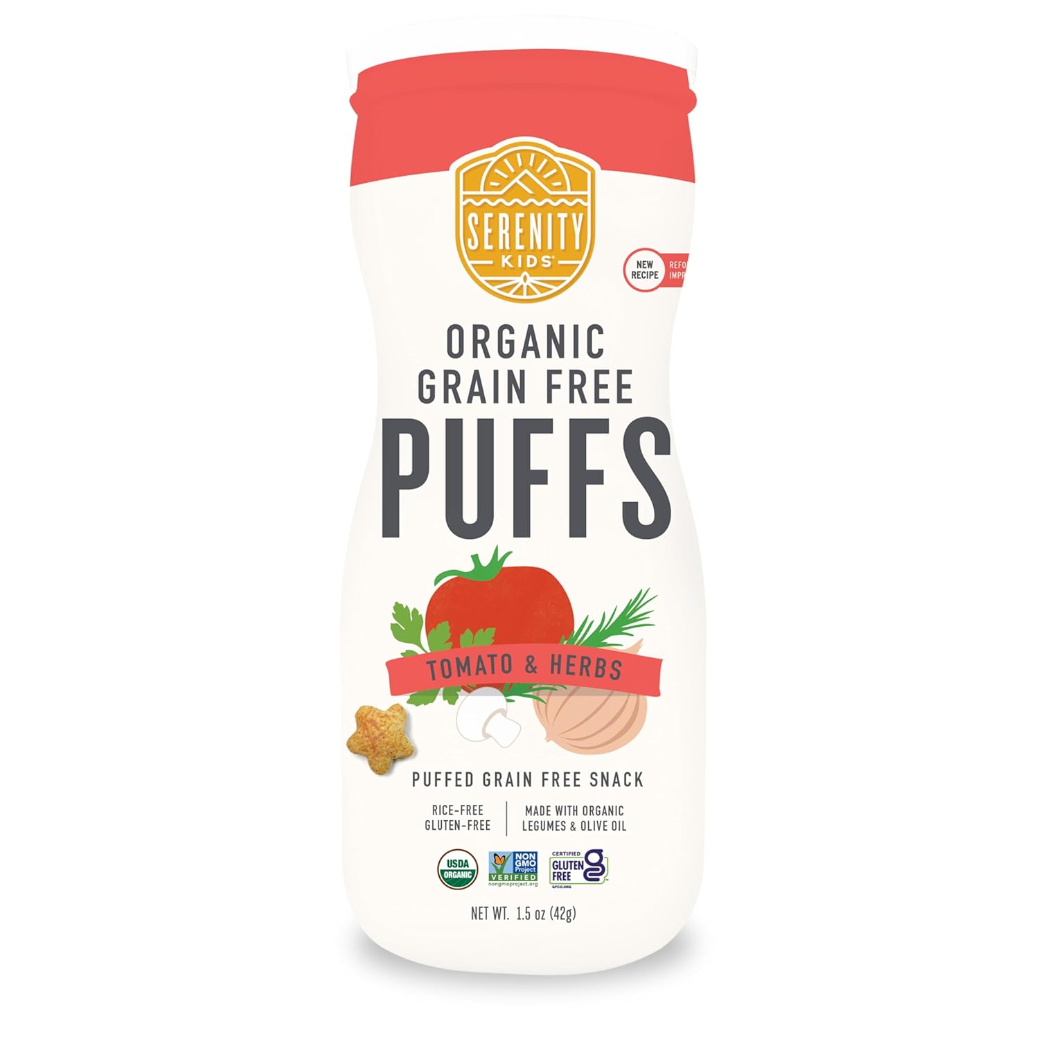 Serenity Kids 6+ Months Grain-Free Allergen-Safe Puffs for Toddlers & Babies - No Grains, Gluten