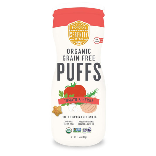 Serenity Kids 6+ Months Grain-Free Allergen-Safe Puffs for Toddlers & Babies - No Grains, Gluten