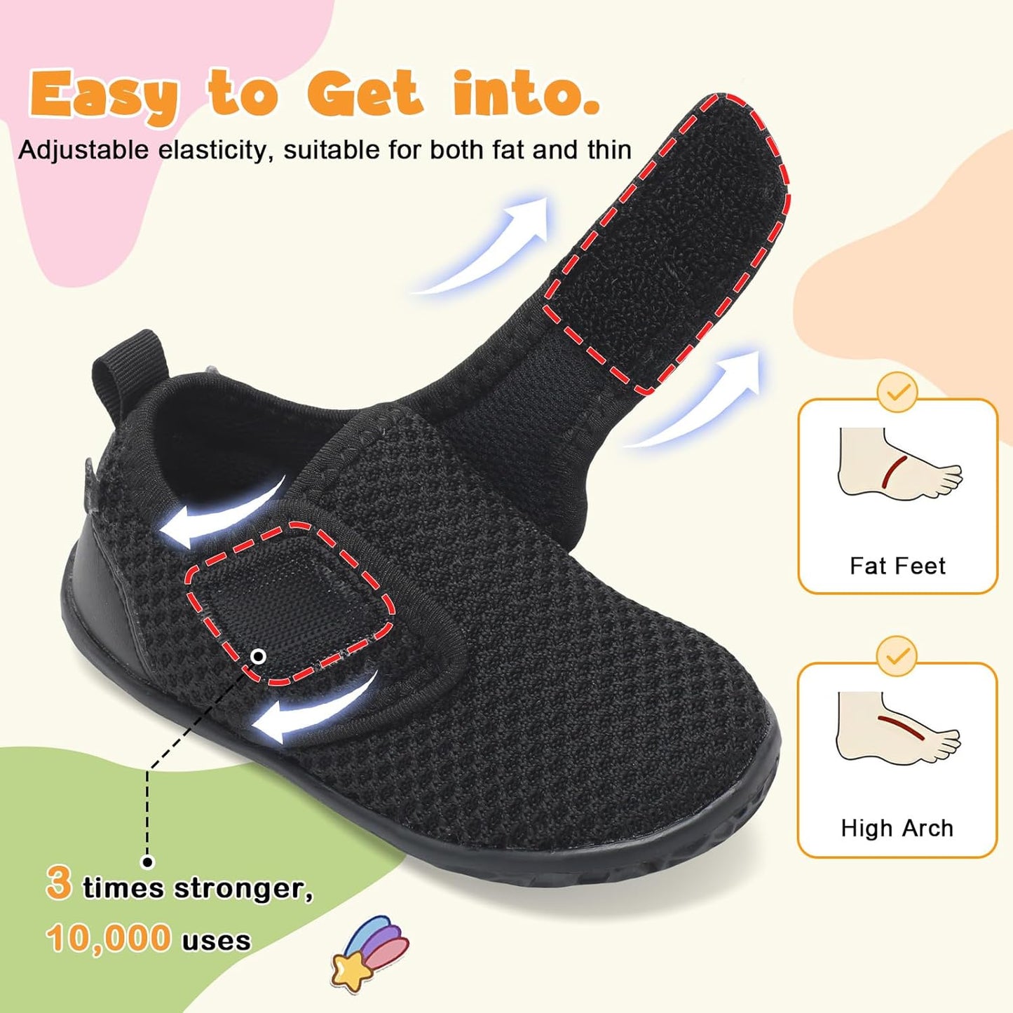 FEETCITY Baby Walking Shoes Barefoot Baby Shoes Infant Sneakers Newborn Crib Shoe Lightweight Flexible Slip On Shoe