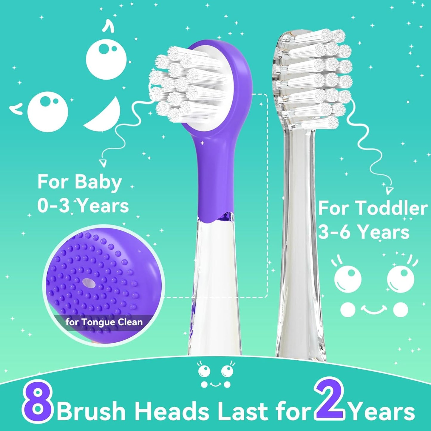 SEAGO Kids Electric Toothbrushes Rechargeable, Toddler Electric Toothbrush with Magnetic Charging