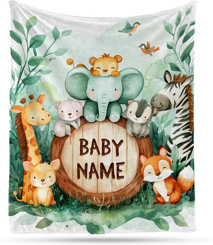 Ship Next Day, Personalized Baby Blanket – Printed in USA, Custom Baby Blanket for Boys & Girls