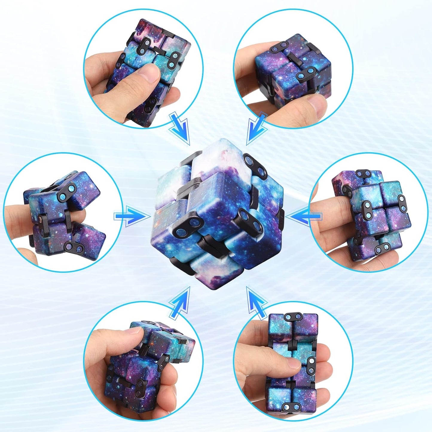 Cool Fidget Toys Set for Kids Adults, Wizard Fidget Spinner, Hammer Finger Hand Spinner, Infinity Cube, Rainbow Fingertip Gyro, Fidget Pad, Gifts for Stress Relief Party Favors Goody Bag Fillers