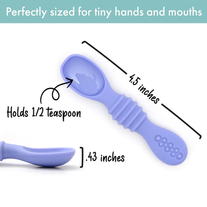 PrimaStella Silicone Chew Spoon Set for Babies and Toddlers | Safety Tested | BPA Free | Microwave, Dishwasher and Freezer Safe (Summer Rainbow Chew Spoon)