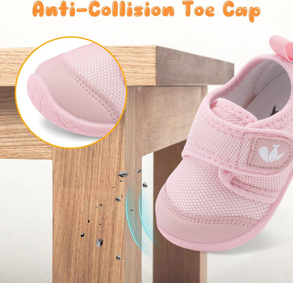 FEETCITY Baby First Walking Shoes Boys Girls Infant Sneakers Crib Shoes Breathable Lightweight Slip On Shoes