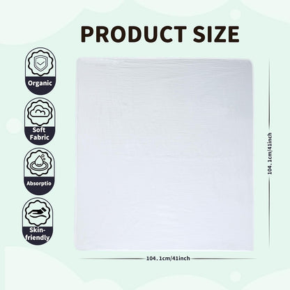 Muslin Swaddle Blankets for Newborn, 2 Pack Breathable Soft Receiving Blanket, Large 41 x 41 inches