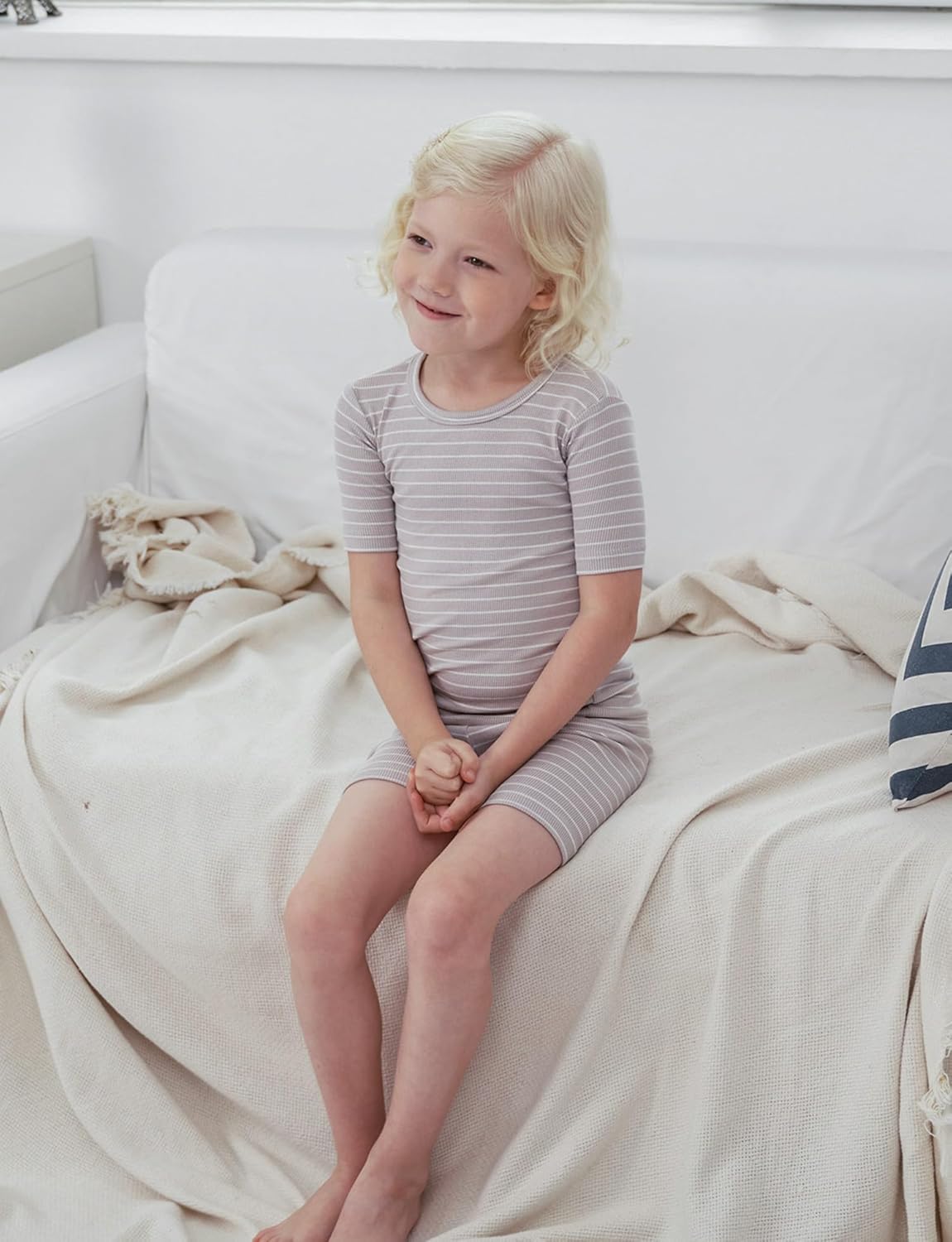 AVAUMA Stripe Pattern Baby Boys Girls Pajama Set Kids Toddler Snug fit Ribbed Sleepwear pjs for Daily Life Style