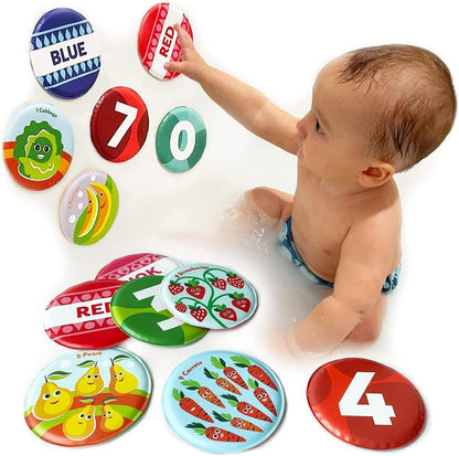 Floating Baby Flash Cards for Bathtub - Learn Numbers, Counting and Colors - Educational Bath Toys