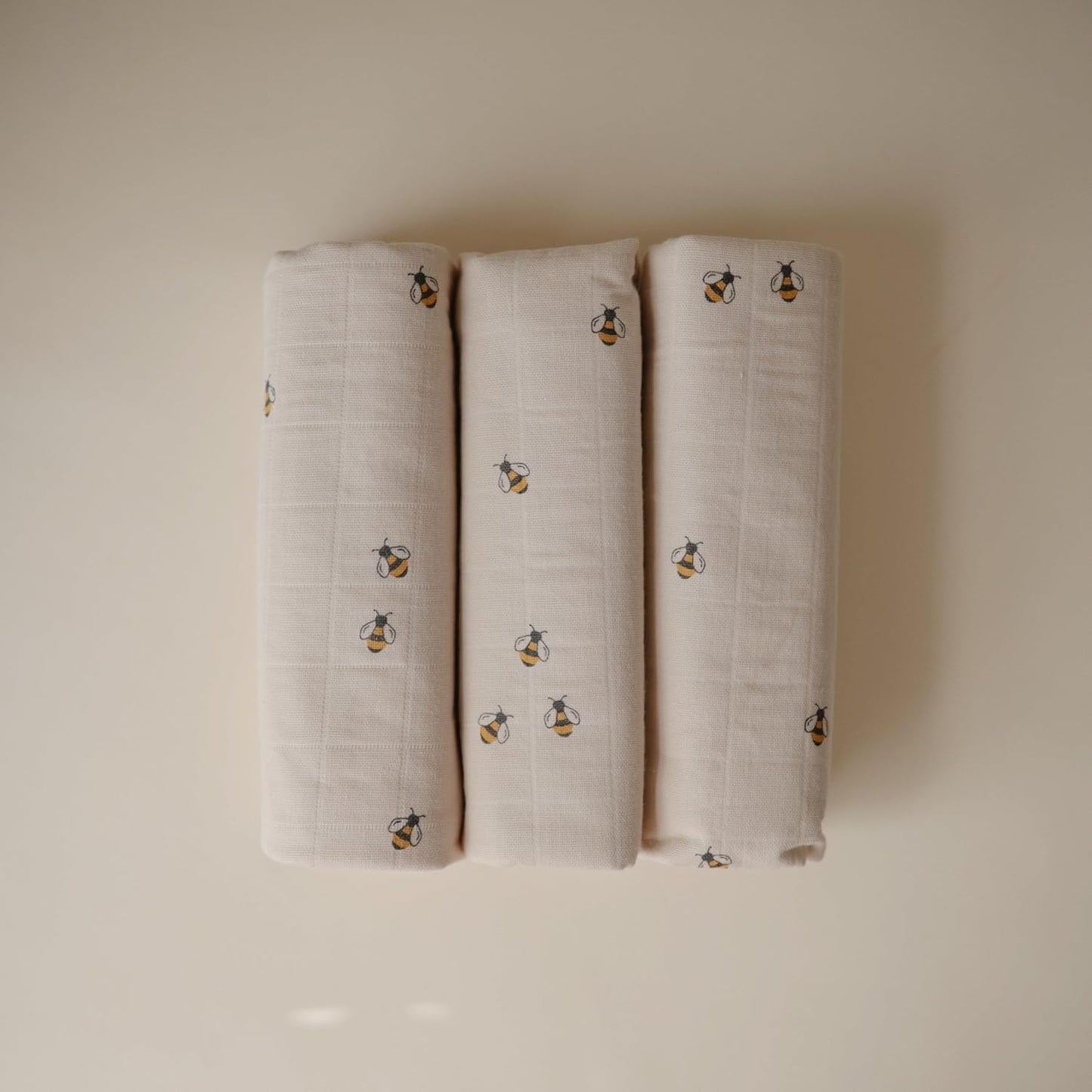 mushie Waterproof Changing Pad Liners | 100% Organic Cotton | Set of 3 (Bees Combo)