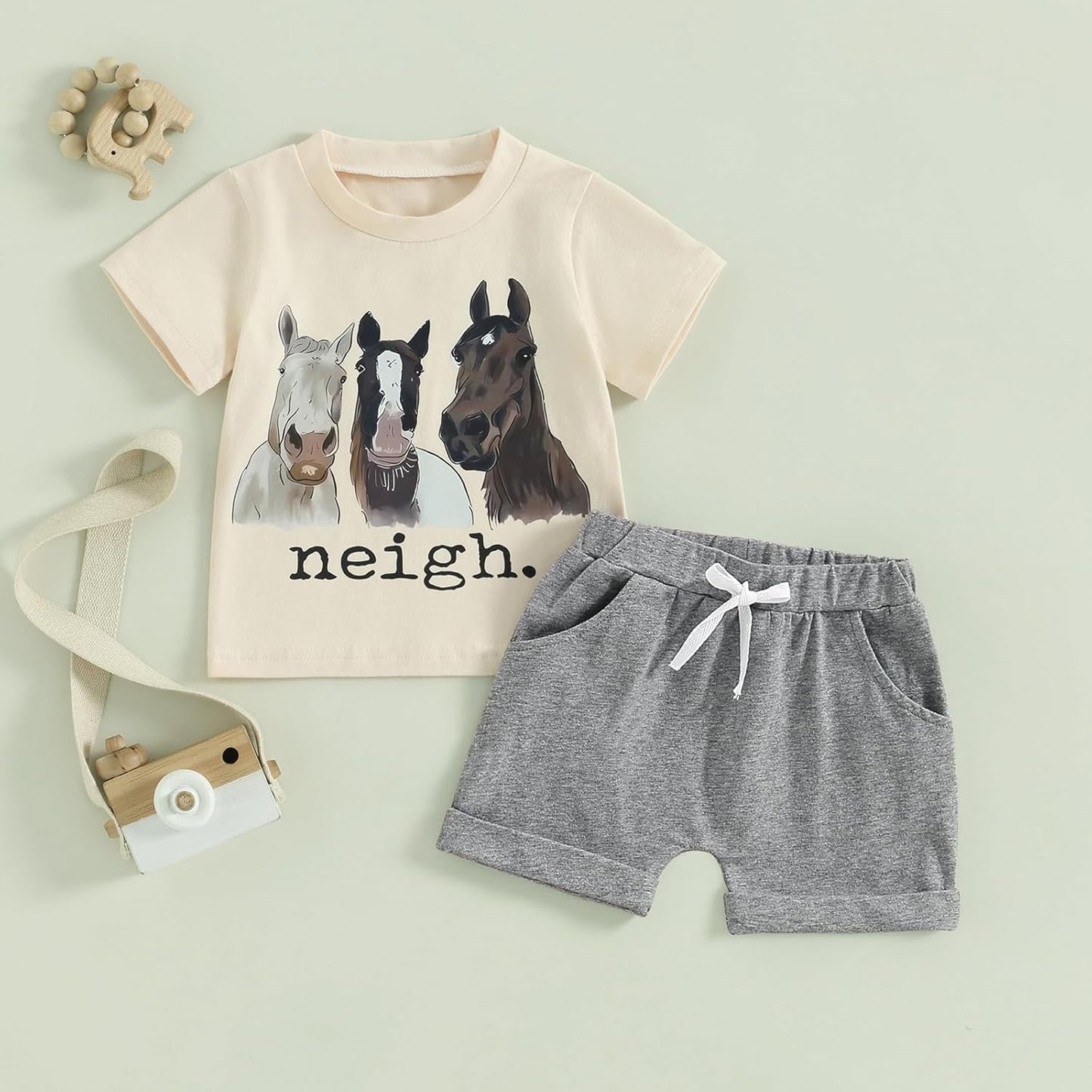 fhutpw Baby Toddler Boy Clothes Summer Outfits 6 12 18 24 Months Patchwork Short Sleeve T Shirt & Shorts Sets with Pockets