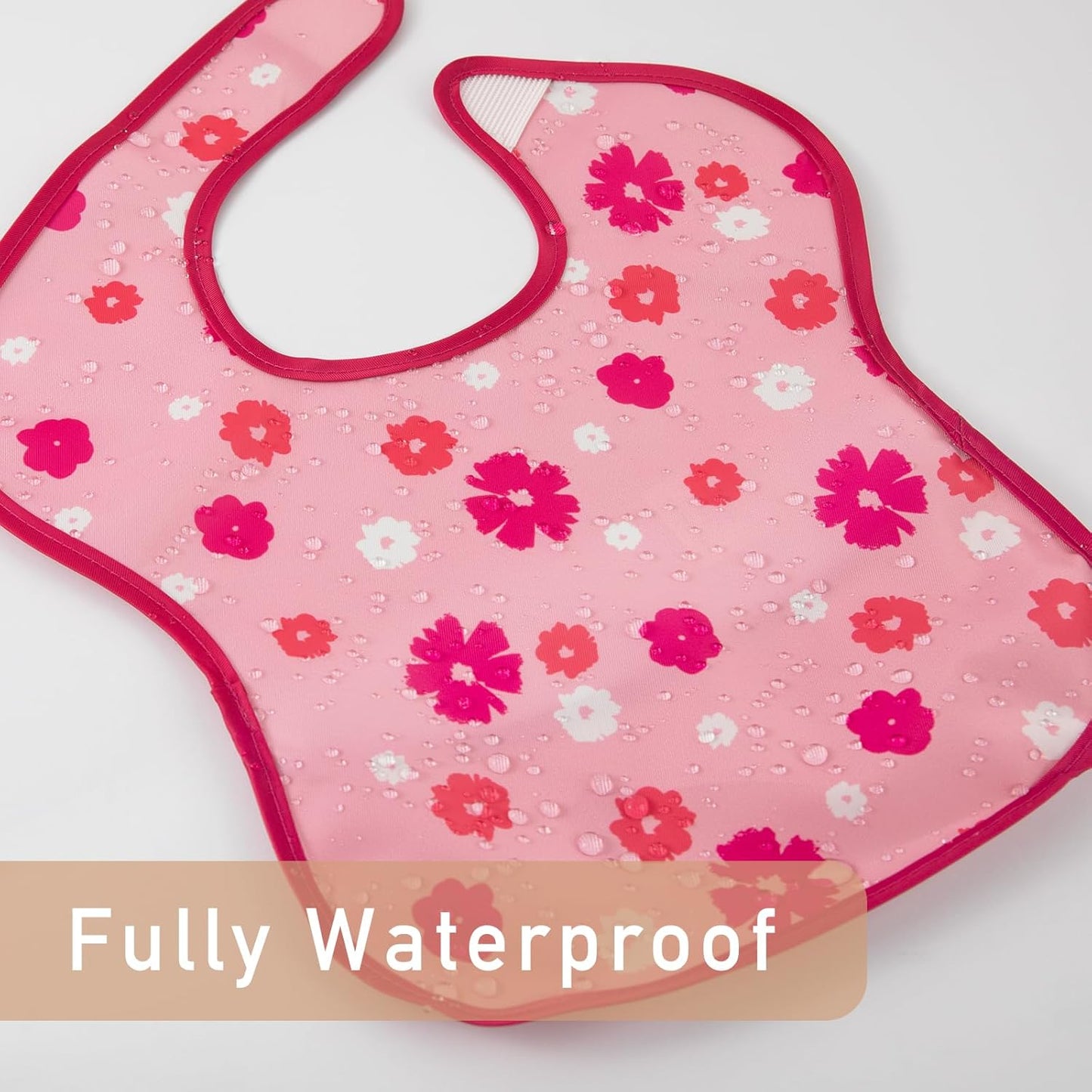 Mess Proof Baby Bib 3 Pack, Waterproof Led Weaning Baby Feeding Bibs with Food Catcher, Travel