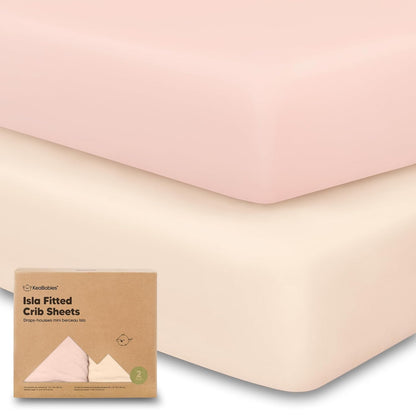 KeaBabies 2-Pack Baby Crib Sheets for Boys, Girls - 52x28 Viscose Derived from Bamboo Toddler Bed