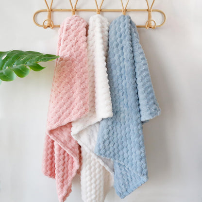 HOMRITAR Baby Blanket for Boys or Girls 3D Jacquard Fluffy Fuzzy Soft Warm Cozy Flannel Fleece Warm