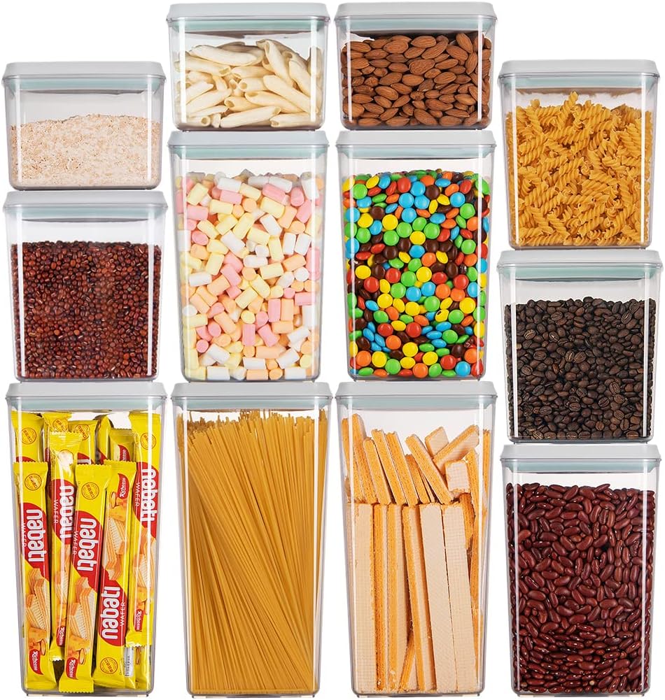 Ankou Pop Airtight Food Storage Containers with Lids for Kitchen Pantry Organizing Stackable