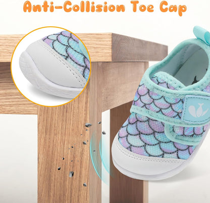 FEETCITY Baby First Walking Shoes Boys Girls Infant Sneakers Crib Shoes Breathable Lightweight Slip On Shoes