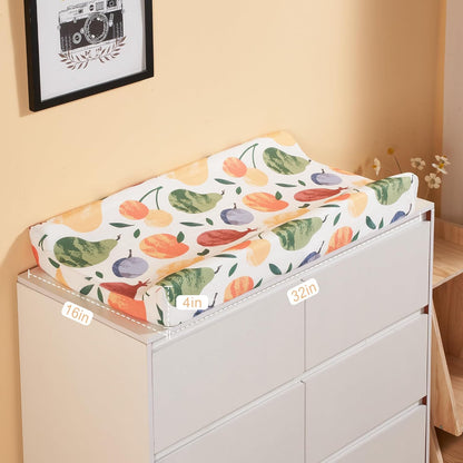 TILLYOU Baby Changing Pad Cover, Changing Table Cover for Girls Boys, Ultra Soft Breathable, 2 Pack Fruit Shadow & orangish