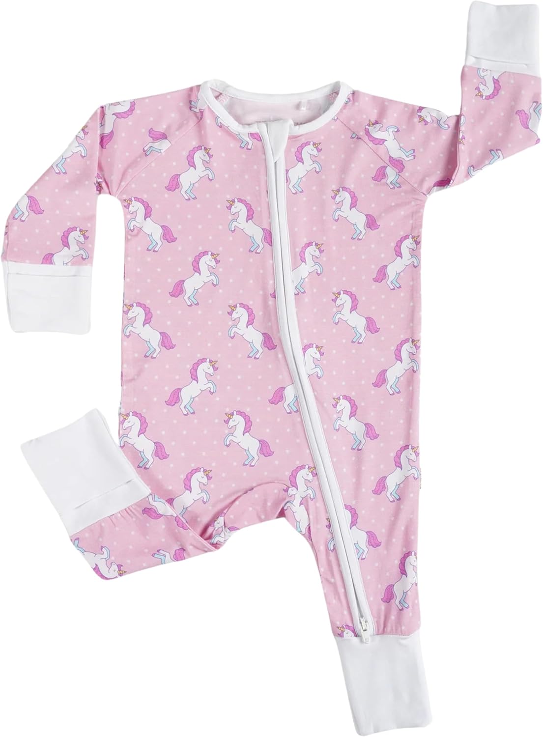 Baby Romper Long Sleeves for 3-24 Month Boys & Girls | 95% Bamboo Viscose Baby Rompers Two-Way Zipper Onesie