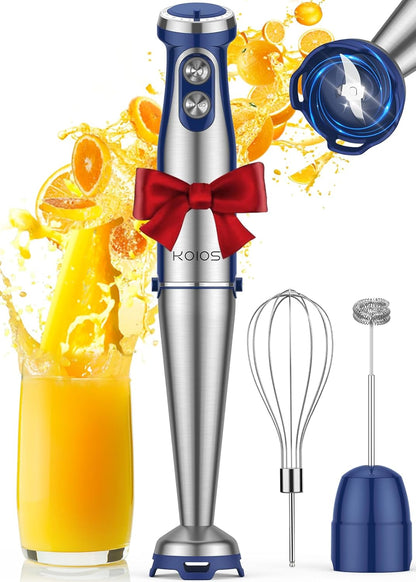 KOIOS Immersion Blender, 1000W Anti-scratch 3-in-1 Hand Blender, Upgraded 12 Speed Stainless Steel