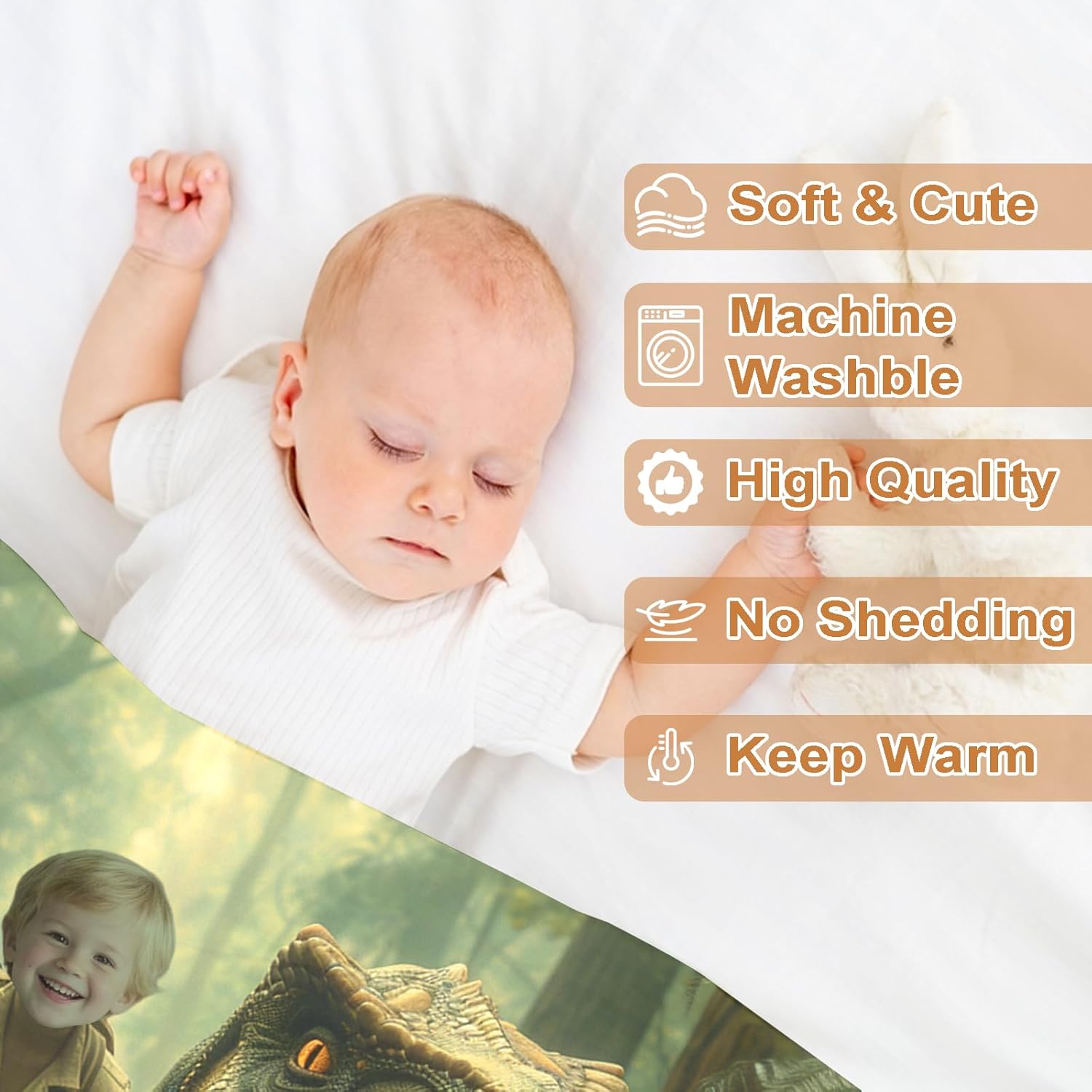 Ship Next Day, Personalized Baby Blanket – Printed in USA, Custom Baby Blanket for Boys & Girls