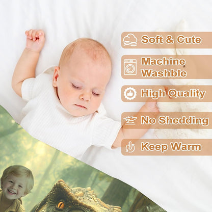 Ship Next Day, Personalized Baby Blanket – Printed in USA, Custom Baby Blanket for Boys & Girls