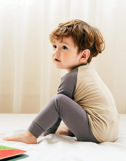 VAENAIT 6M-12Y Toddler Toddler Kids Toddler Girls Boys Soft Comfy Modal Tencel Solid Raglan Sleepwear Pajamas Pjs 2pcs Set