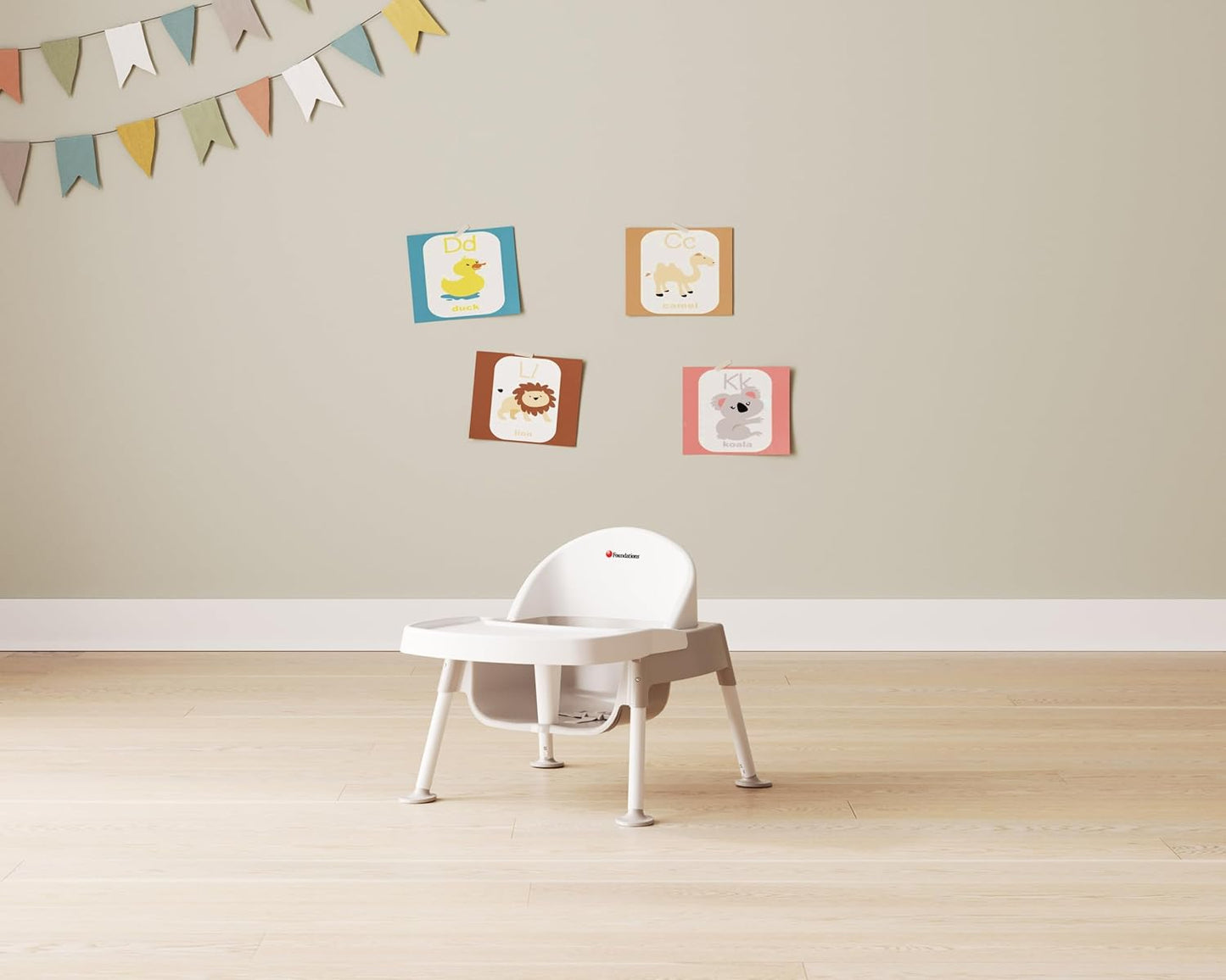 Foundations Secure Sitter 5" Feeding Chair, Stable “No Tip” Feet, 3-Point Adjustable Harness