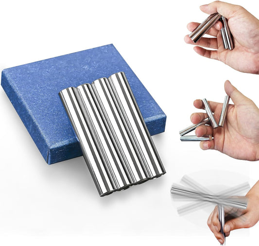 Magnetic Fidget Sticks Toys for Adults 4PCS, Metal Magnet Fidget Spinner Desk Toys Cool Gadget ADHD Anxiety Item EDC Stress Relief Figette Toy Stocking Stuffers Gift for Men Teen Boy