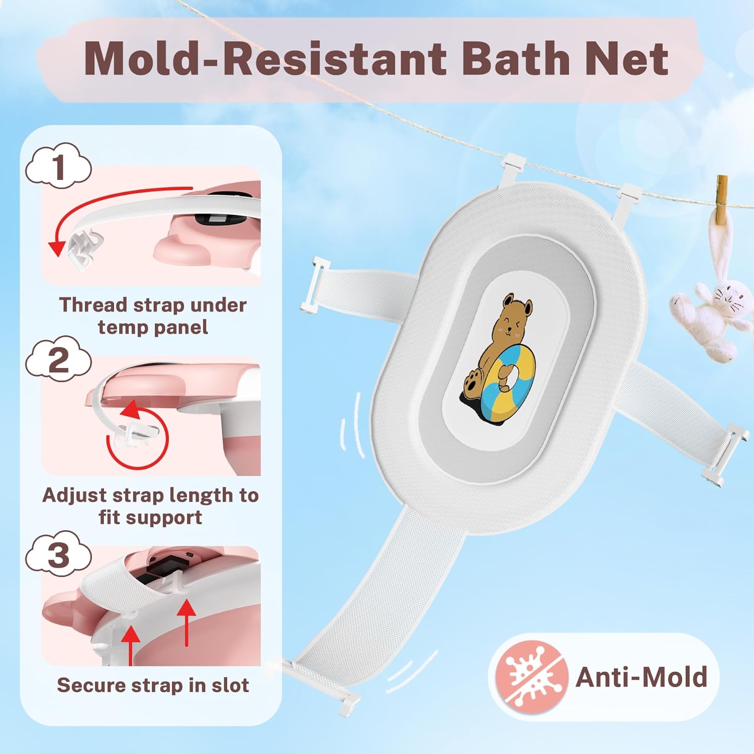 AVIDOR Baby Bathtub,Collapsible Bathtub for Newborn to Toddler,Durable Essential Infant Bath