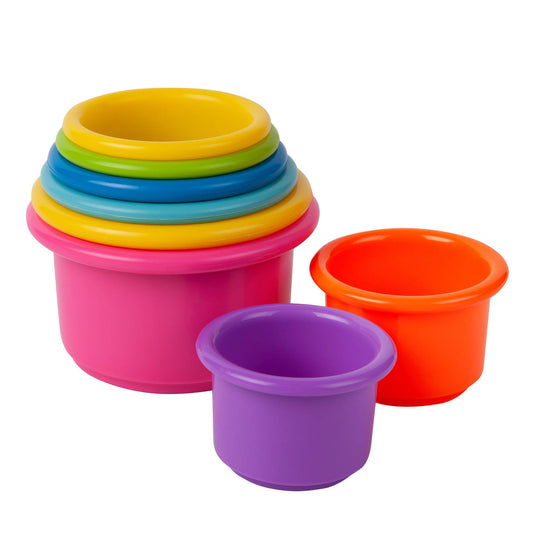 The First Years Stack & Count Stacking Cups - Colorful Baby Stacking Water Toys Set - Stackable