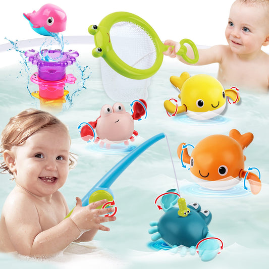 Dwi Dowellin Bath Toy for Toddlers ,Bathtub Toy with Floating Mold Free Swimming Toys and Stacking