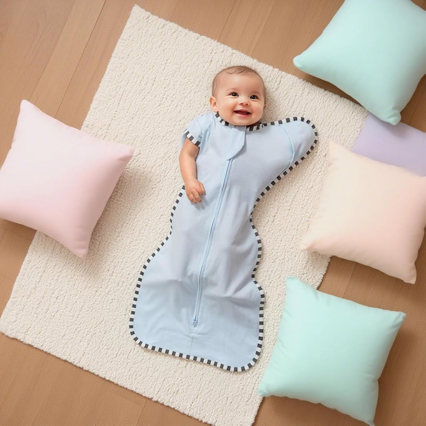 Baby Swaddle Blanket for Newborns and Infants,2-Piece Set Infant Pajamas,Bidirectional Zipper,Easy