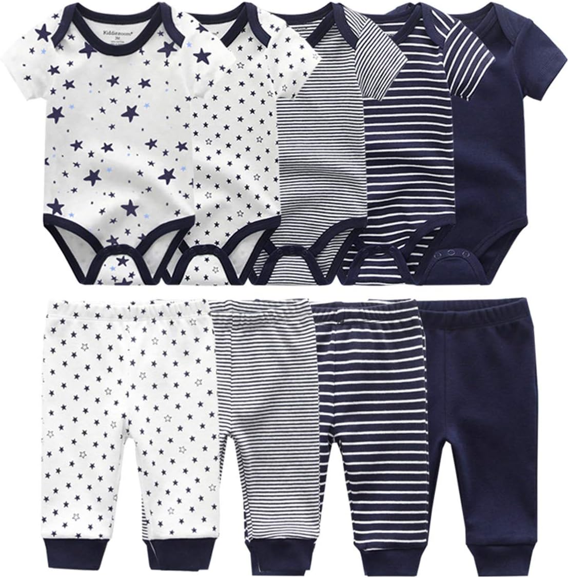 Kiddiezoom Unisex Newborn Baby Short-Sleeve Bodysuit Baby Layette Essentials Giftset Clothing Set